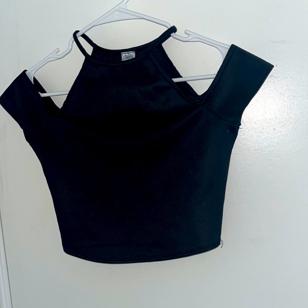 Black crop top blouse Never Used